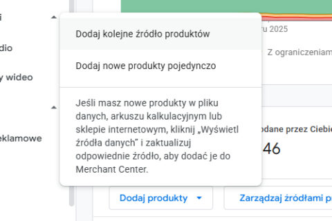 dodawanie kolejnego źródła produktów