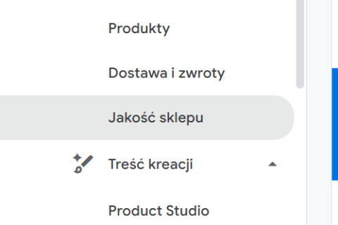 widok panelu merchant center jakość sklepu