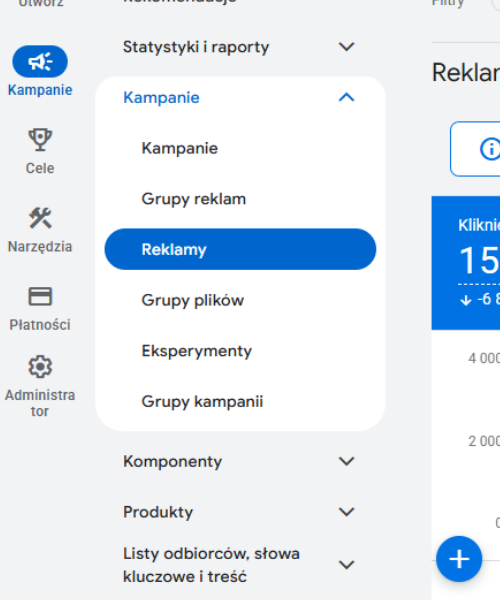 widolk na reklamy w google ads